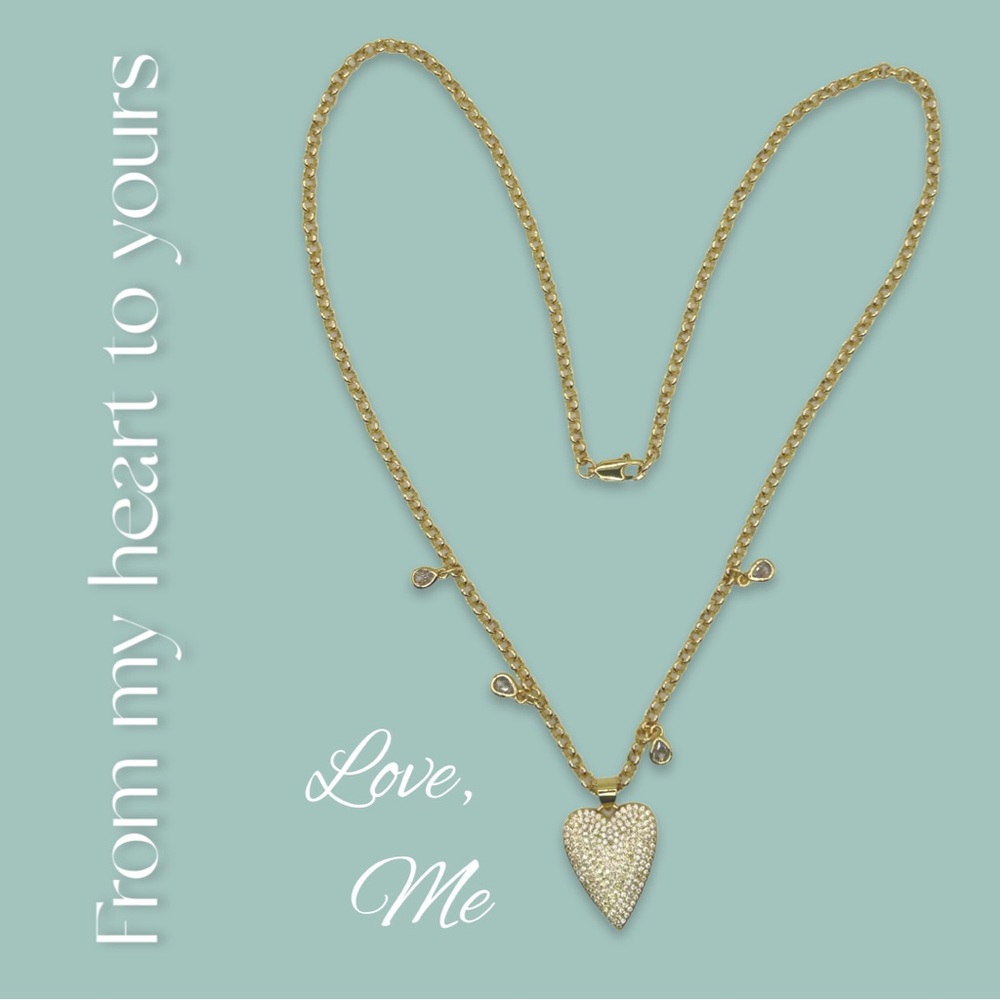 Gold Heart Charm Necklace